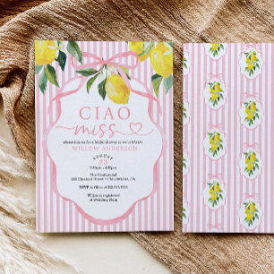 Preppy Citrus Ciao Miss Bridal Shower Invitation