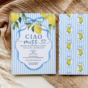 Preppy Citrus Ciao Miss Bridal Shower Invitation