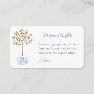 Preppy Citrus Tree Diaper Raffle Baby Shower Enclosure Card