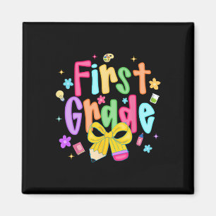Preppy Ck To School 1st Grade Coquette Bow Girls K Magnet