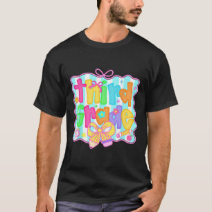 Preppy Ck To School 3rd Grade Coquette Bow Girls K T-Shirt