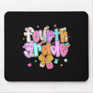 Preppy Ck To School 4th Grade Coquette Bow Girls K Mouse Mat