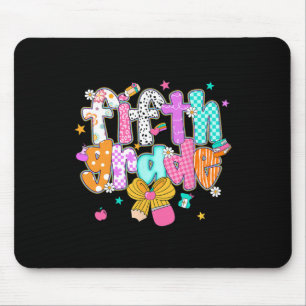 Preppy Ck To School 5th Grade Coquette Bow Girls K Mouse Mat