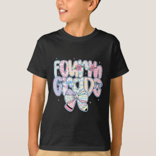 Preppy Ck To School Floral 4th Grade Coquette Girl T-Shirt