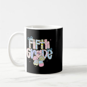 Preppy Ck To School Floral 5th Grade Coquette Girl Coffee Mug