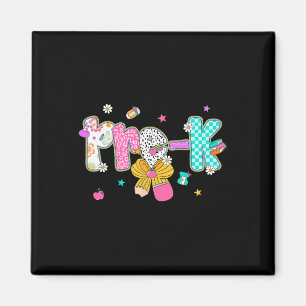 Preppy Ck To School Pre-k Cute Coquette Bow Girls  Magnet