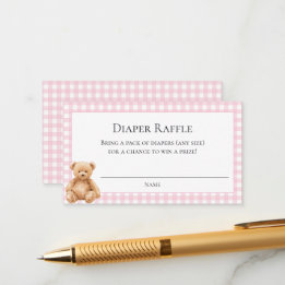 Preppy Classic Teddy Bear Baby Shower Enclosure C Card