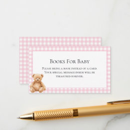 Preppy Classic Teddy Bear Baby Shower Enclosure C Card