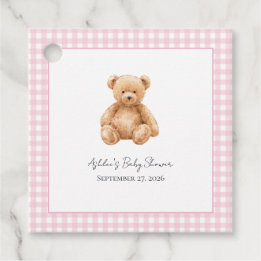 Preppy Classic Teddy Bear Baby Shower Favour Tags