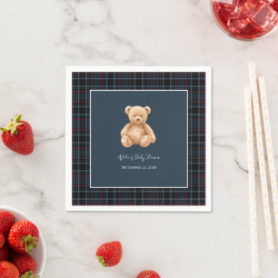 Preppy Classic Teddy Bear Baby Shower Napkin