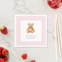 Preppy Classic Teddy Bear Baby Shower Napkins