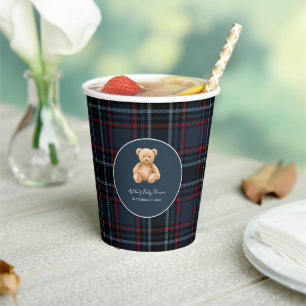 Preppy Classic Teddy Bear Baby Shower Paper Cups