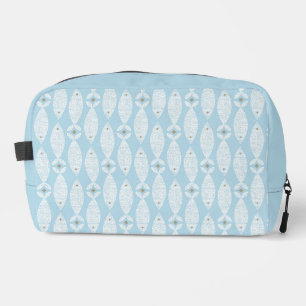 Preppy coastal blue fish dopp kit