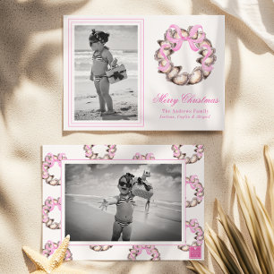 Preppy Coastal Oyster Bow Wreath Photo Holiday
