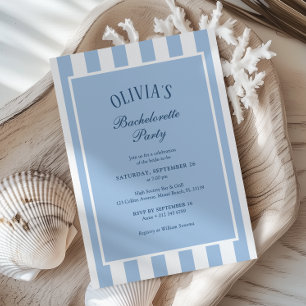 Preppy Coastal Stripe Bachelorette Party Invitation