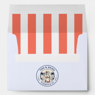 Preppy Coastal Tinis & Bikinis Beach Bachelorette Envelope