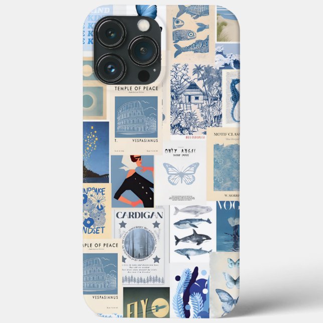 Preppy Collage, Trendy Summer Collage Phone case (Back)