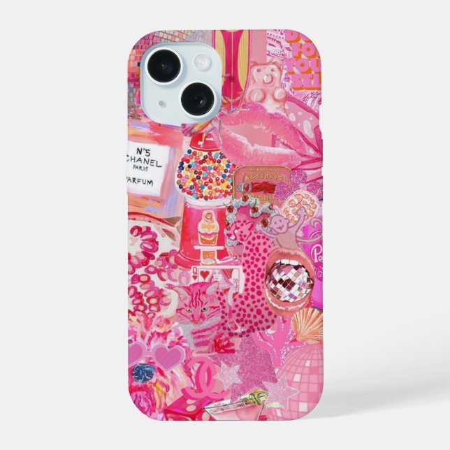 Preppy Collage, Trendy Summer Collage Phone case (Back)