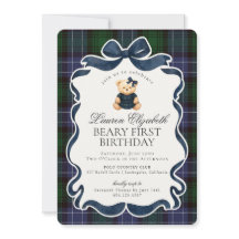 Preppy Coquette Bow Bear Beary First Birthday