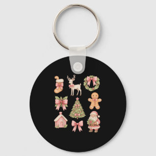 Preppy Coquette Bow Nk Christmas Tree Santa Ginger Key Ring