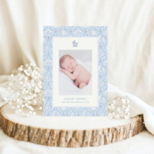 Preppy Coquette Coastal Baby Birth Announcement