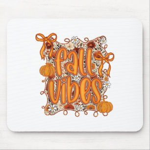Preppy Coquette Fall Vibes Floral Pumpkin Spice Co Mouse Mat