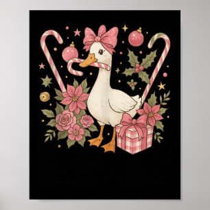 Preppy Coquette Goose Christmas 2025 Family Matchi Poster