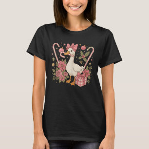 Preppy Coquette Goose Christmas 2025 Family Matchi T-Shirt