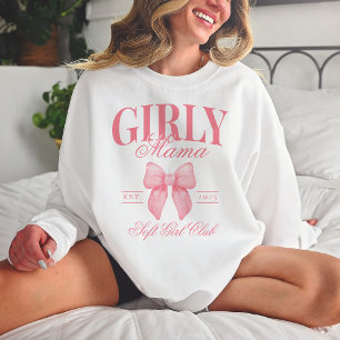 Preppy Coquette Mama Personalised Girly Mum Pink Sweatshirt