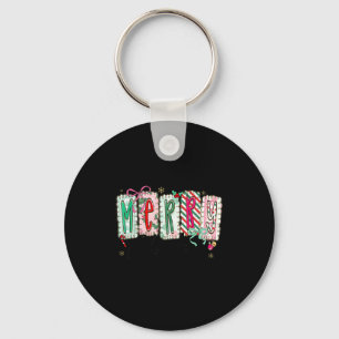 Preppy Coquette Merry Christmas Coquette Bow Girl Key Ring