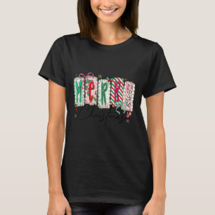 Preppy Coquette Merry Christmas Coquette Bow Girl  T-Shirt