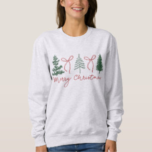 Preppy Coquette Merry Christmas Sweatshirt