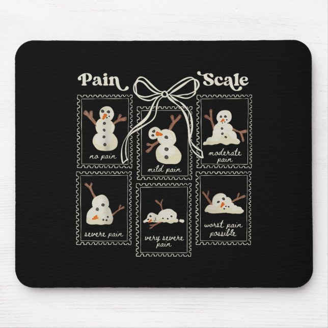 Preppy Coquette Pain Scale Stamps Snowmen Trauma E Mouse Mat (Front)