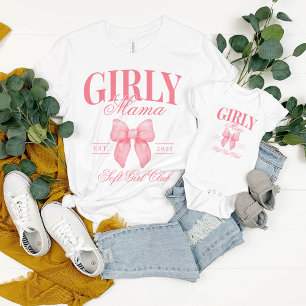 Preppy Coquette Personalised Girly Mama Mini Pink Baby Bodysuit