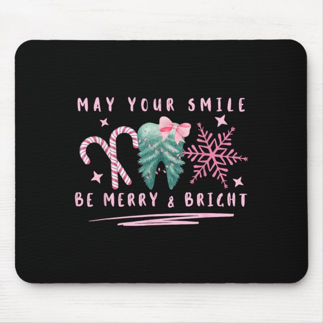 Preppy Coquette Teeth May Your Smile Be Merry And  Mouse Mat (Front)