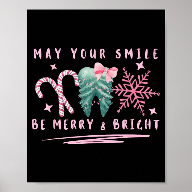 Preppy Coquette Teeth May Your Smile Be Merry And  Poster (Front)