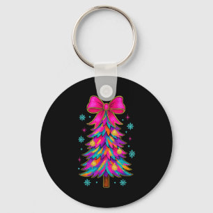 Preppy Coquette Tree Christmas Crew 2025 Family Ma Key Ring
