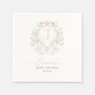 Preppy Crest Baby Shower Invitation Napkin