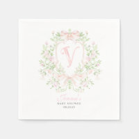 Preppy Crest Baby Shower Napkins