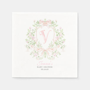Preppy Crest Baby Shower Napkins
