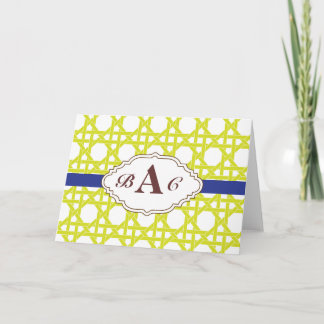 Preppy Customisable monogram stationery card