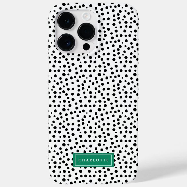Preppy Dalmatian Dots Print Personalised Case-Mate iPhone Case (Back)