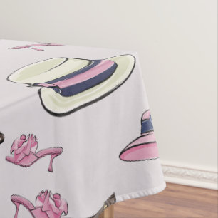 Preppy Derby Hat & Shoe / Derby Party Pink Tablecloth