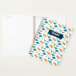Preppy Dinosaur Boy Personalised School Calendar Planner