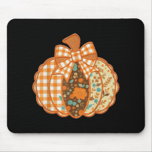 Preppy Ditsy Floral Pumpkin Shirt Chequered Trendy Mouse Mat