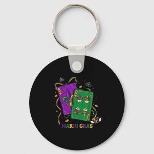Preppy Doodle King And Queen Mardi Gras Coquette B Key Ring