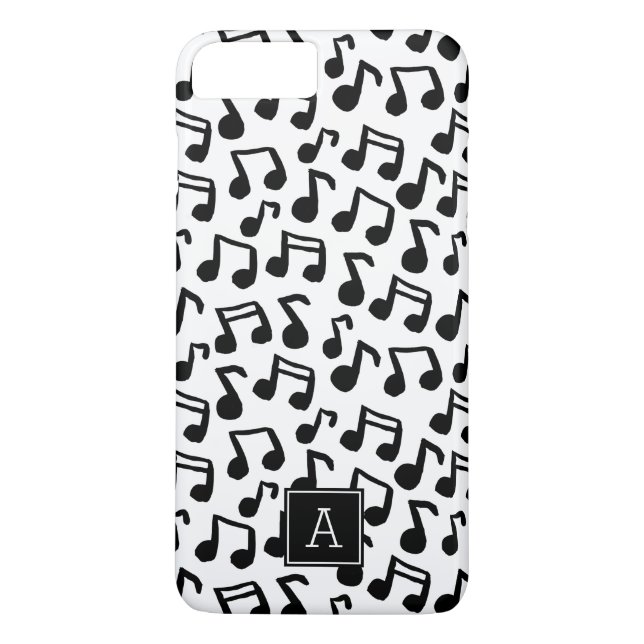 Preppy Doodle Music notes Monogram Personalised Case-Mate iPhone Case (Back)