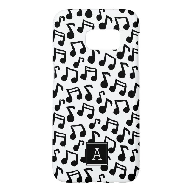 Preppy Doodle Music notes Monogram Personalised Case-Mate Samsung Galaxy Case (Back)