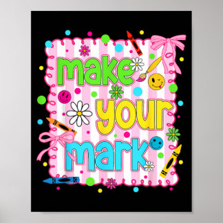 Preppy Dot Day Make Mark Bow Colourful Polka Dot Poster