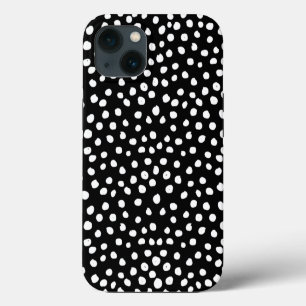 Preppy Dots Modern Black White Animal Print Spots iPhone 13 Case